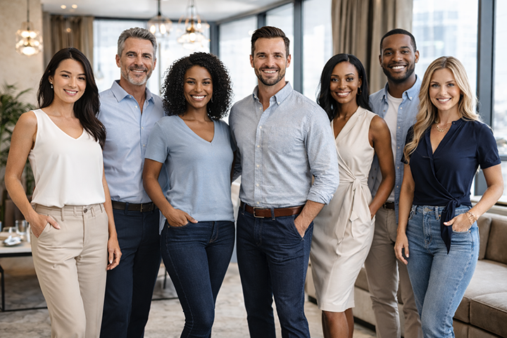 Luxury real estate team meeting